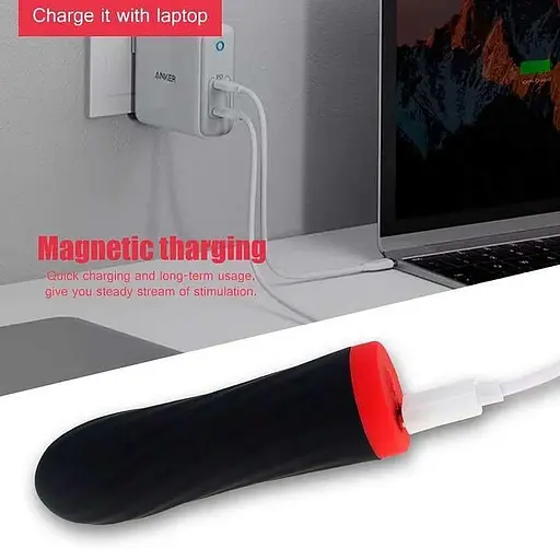 Міні-вібратор «Rechargeable Silicone Touch» 10 режимів вібрації чорний K0984-1 - фото 4
