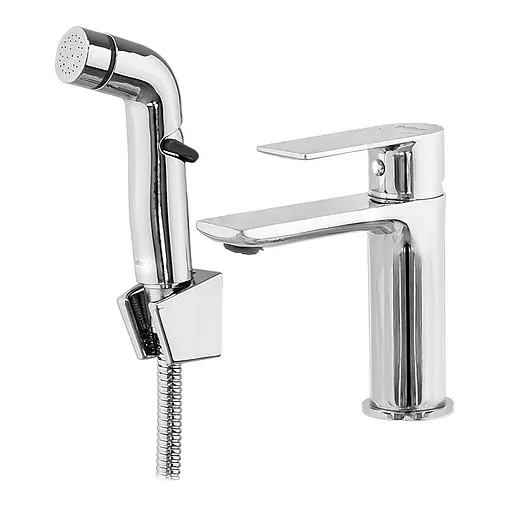 Смеситель для умывальника с гигиеническим душем Haiba Alex 00 1 HB3977, Хром - фото 3