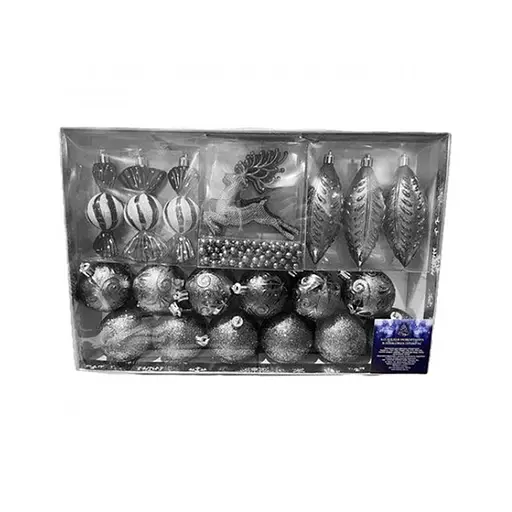 Елочные игрушки Stenson grey (R90668 grey)