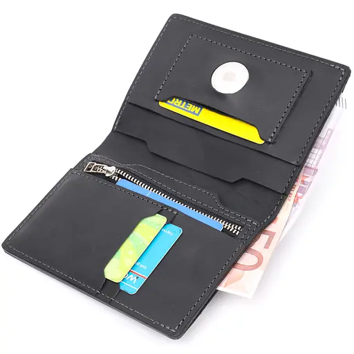 Шкіряний чоловічий гаманець Grande Pelle 12х14.5х1 см acs0026939 - фото 4