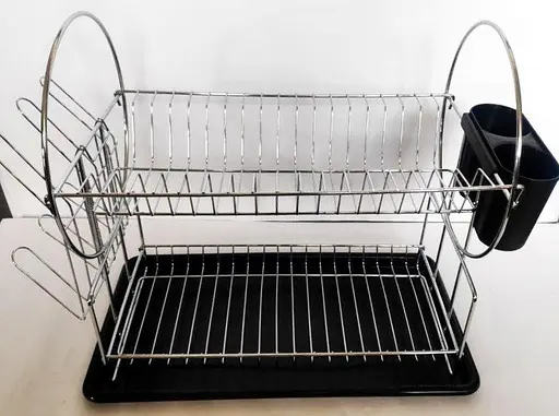 Сушарка для посуду Dish Rack WL-2605 двоярусна з піддоном та відсіком для приладів - фото 4