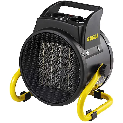 Электрическая тепловая пушка Sigma 2.0 кВт,0 площадь обогрева 30 кв.м., напольный, черный/желтый (5359461) - фото 1