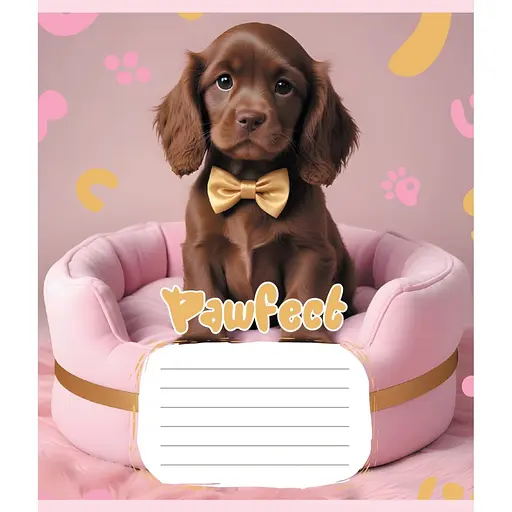 Зошит учнівський "Цуценята" 012-510126C-1 в косу лінію, 12 аркушів