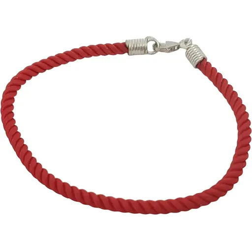 Браслет Малина из текстиля с серебряными вставками. 303/Р 16 21,5