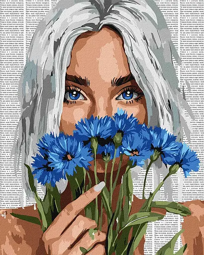 Набор для рисования по номерам "Барвиста поезія: Волошки" Ideyka 40х50 см КНО8584