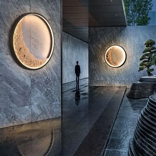 Настенно-потолочный светильник с имитацией полумесяца на 3 режима Ø 60 см Line F Арт. W138-600 BK - фото 2