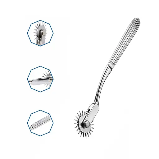 БДСМ масажер Вартенберга металевий Nervenrad Wartenberg сріблястий - фото 4