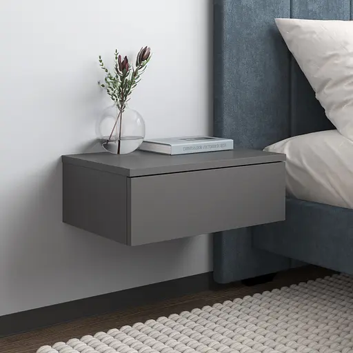 Тумба приліжкова Vays M-34 Антрацит, навісна, з шухлядою, ЛДСП, 45х30х16 см - для спальні