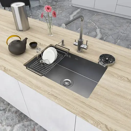 Кухонная мойка Nett NS-6845 из нержавейки под столешницу 1.5 мм - фото 6