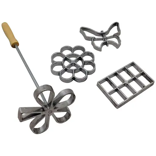 Формочки для хвороста (вафельного печенья) 4 шт. в наборе, A-plus Золотистый 81478 - фото 5