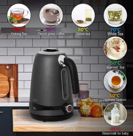 Электрочайник с регулятором температуры Gerlach GL 1281 Черный - фото 7