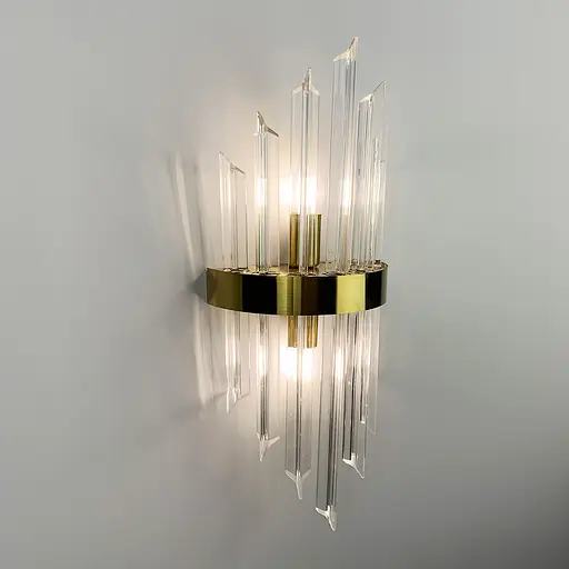 Кришталеве бра у латунному каркасі Line F WS 151/2 AB - фото 2