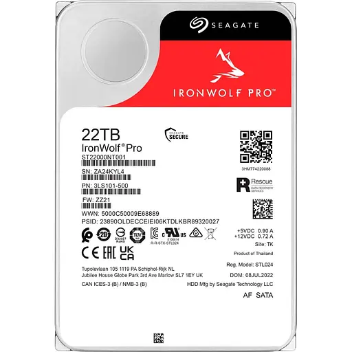 Жесткий диск 3.5" Seagate IronWolf Pro 22TB SATA 512MB (ST22000NT001) [141031] - фото 2