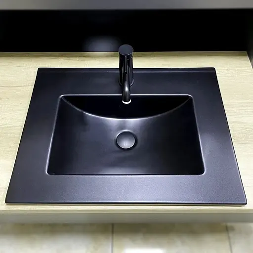 Умивальник VBI Ferrara 60 black matt врізний VBI-018042, Чорний матовий - фото 1