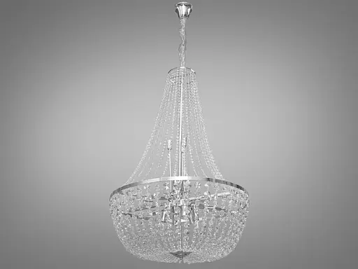 Сучасна кришталева люстра на 16 ламп, срібного кольору - фото 1