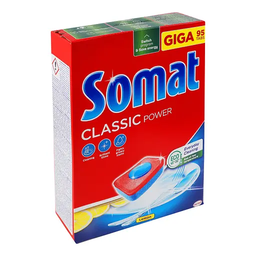 Таблетки для посудомоечной машины Somat Classic 190 шт. (2 уп. х 95 шт.) - фото 3