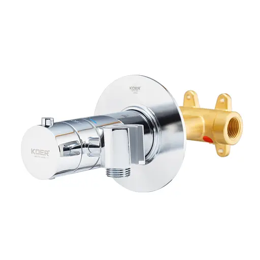 Гігієнічний душ прихованого монтажу Koer KB-24029-01 із термостатом Black KR5485, Хром - фото 3