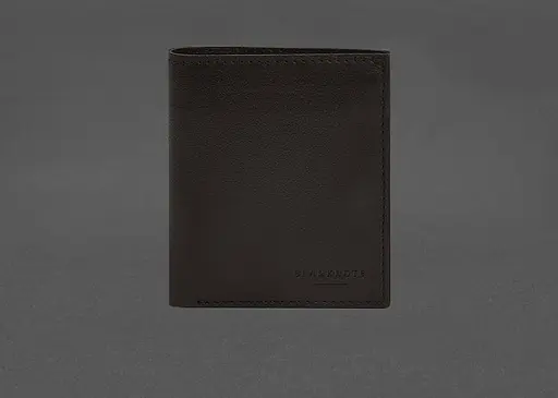 Кожаный портмоне на кнопке Brut темно-коричневый краст - фото 1