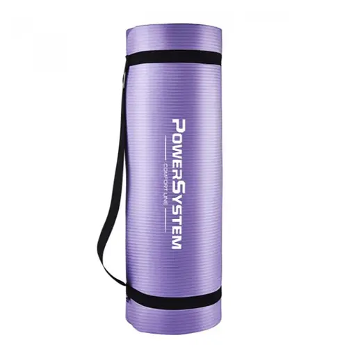 Коврик для йоги и фитнеса Power System PS-4017 NBR Fitness Yoga Mat Plus Purple (180х61х1) (PS-4017_Purple) - фото 2