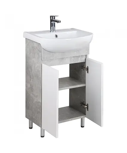 Тумба Мойдодир Oslo 50 Loft з умивальником Arteco 50 бетон-біла Сірий - фото 5