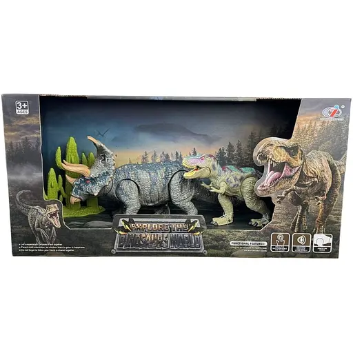 Набір Dino Toys Dinosaur Model Трицератопс та Тиранозавр F40 зі звуковим ефектом 2 шт. (Q9899-F40-2)