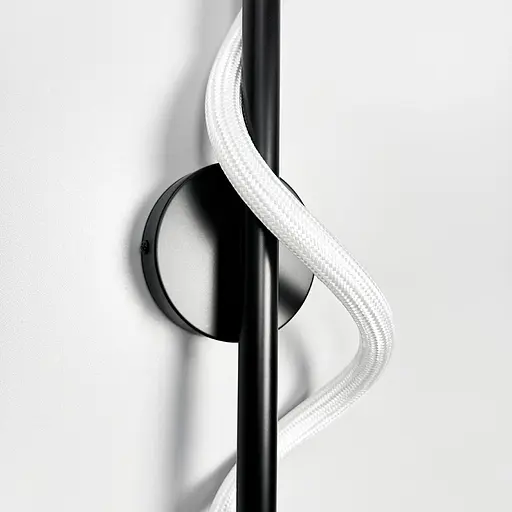 Чорне бра із обплетеним неоном 60 см Арт. W 202/600 BK Line F - фото 4