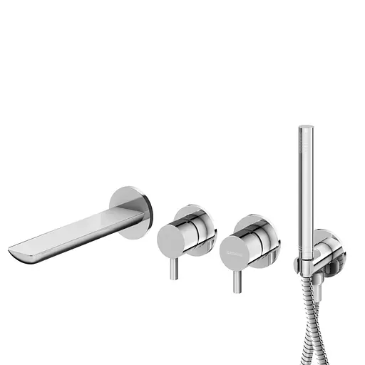 Смеситель для ванны Kohlman Axel chrome + BOX скрытого монтажа KPL-QW260AWQ Хром - фото 1