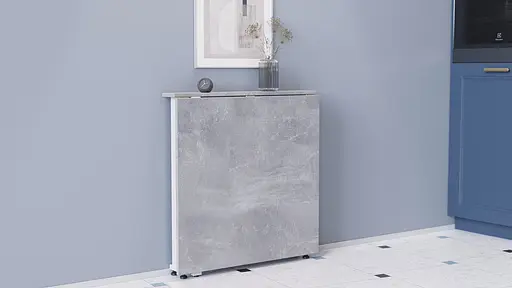 Стіл-книга трансформер Оріон 1 Ferrum-decor 750x810x730 Білий метал ДСП Бетон 16 мм (FRD-104610) - фото 7