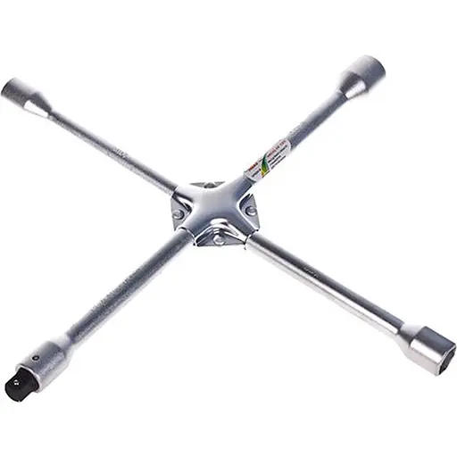 Ключ балонний Hans хрестовий  посилений 17, 19, 21, 22 мм з перехідником під 1/2 (1474DH-16) - фото 1