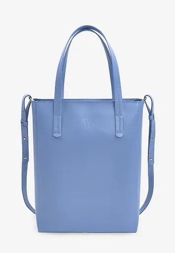 Шкіряний шоппер Nancy блакитний - фото 2