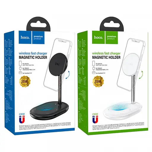 Бездротове зарядне Hoco CW40 Noble 3-in-1 15вт - фото 7