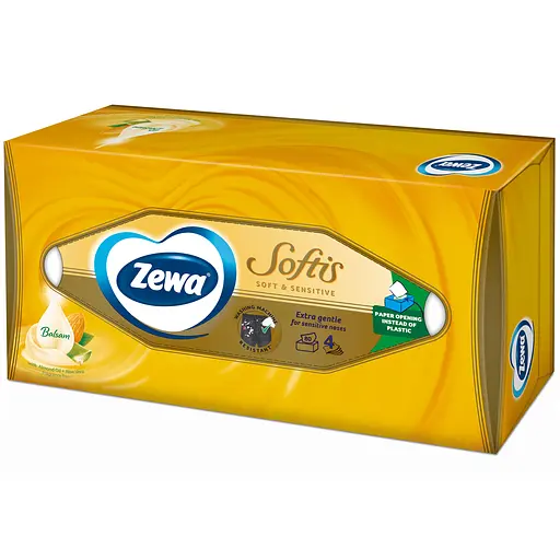 Уцінка. Серветки косметичні Zewa Softis чотиришарові 80 шт. - фото 2