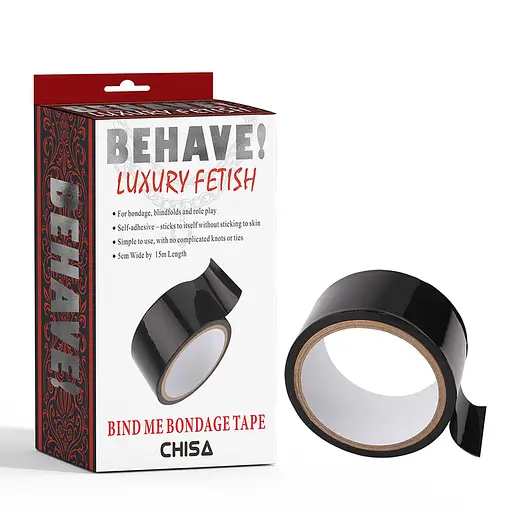 Бондажна стрічка Behave Luxury Fetish Bind Me Bondage Tape 15 м чорний - фото 2