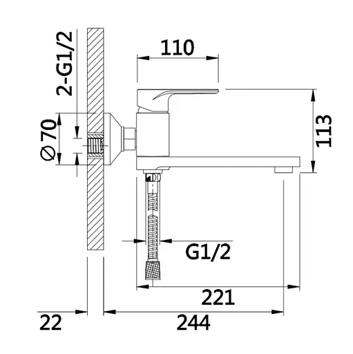 Змішувач для ванни Qtap Jay QTJAY260BLM45548 Black Matt - фото 8
