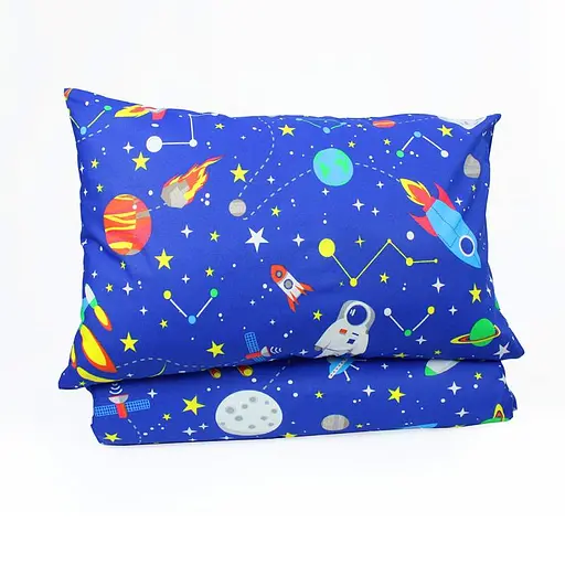 Полуторная простынь синяя 110х140 см