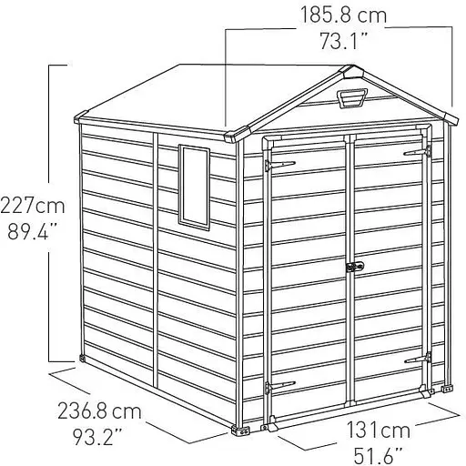 Садовый пластиковый домик Keter Manor 6x8 м DD - фото 7