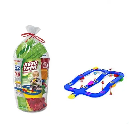 Конструктор Юника Автотрек, 52 детали