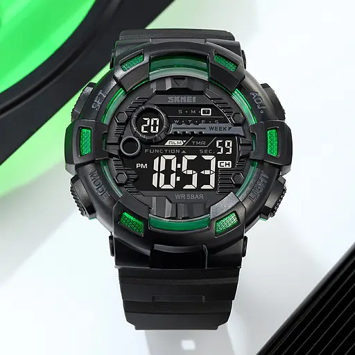Наручний годинник чоловічий 2110BKGN Black-Green Skmei acs0030273 - фото 3