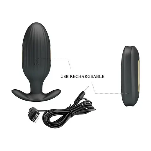 Анальна пробка Pretty Love Electric Shock Massager 9.2 см (чорний) - фото 7