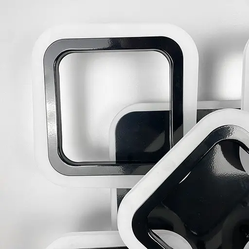 Стельова чорна люстра LED на 4+1 ріжки-квадрати | Арт. A 2400/4+1S RGB BK BK | Line F - фото 6