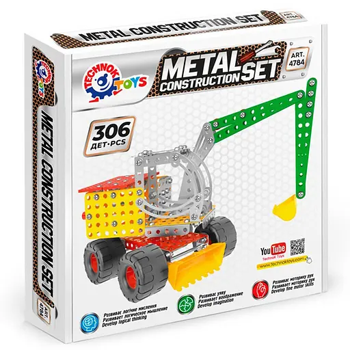 Детский конструктор металлический Экскаватор ТехноК 4784TXK 306 деталей - фото 2
