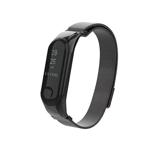 Ремешок для фитнес-браслета Boorui для Xiaomi Mi Band 5 и 6 миланская петля черный - фото 2