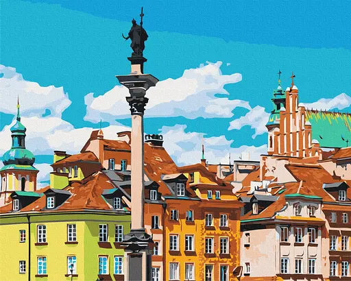 Картина за номерами на підрамнику Brushme Замкова площа. Варшава