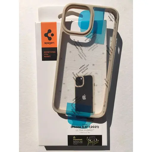 Оригинальный противоударный чехол Spigen Ultra Hybrid для iPhone 13 Mini Sand Baige (ACS03321) Прозрачный - фото 2