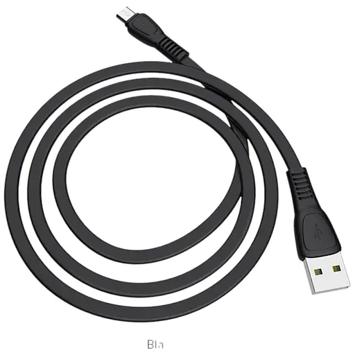 Кабель Hoco Micro USB TPE Flat Noah X40 черный метровый - фото 1
