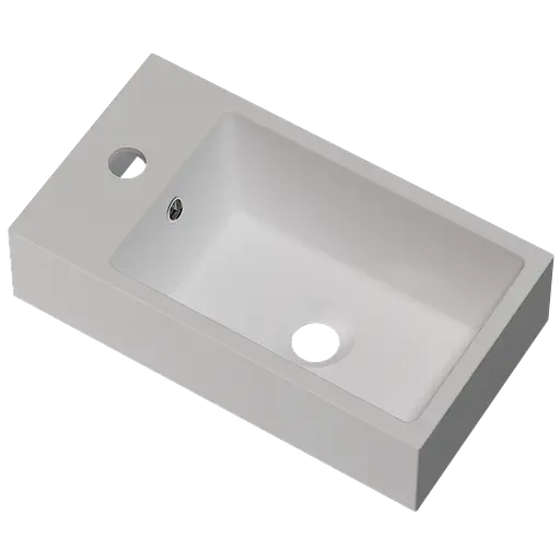 Раковина глянцевая накладная Amidicon Mini 45 450x250 из литого камня MINI_45_HL, Белый - фото 2