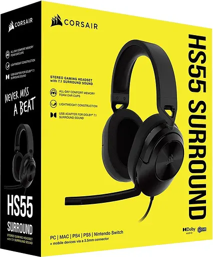 Ігрові навушники Corsair HS55 Surround Carbon (CA-9011265) [75609] - фото 7