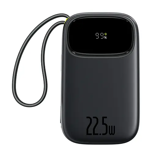 Зовнішній акумулятор Baseus EnerFill FC31 with 2 Built-in Cables 20000mAh 22.5W чорний - фото 2