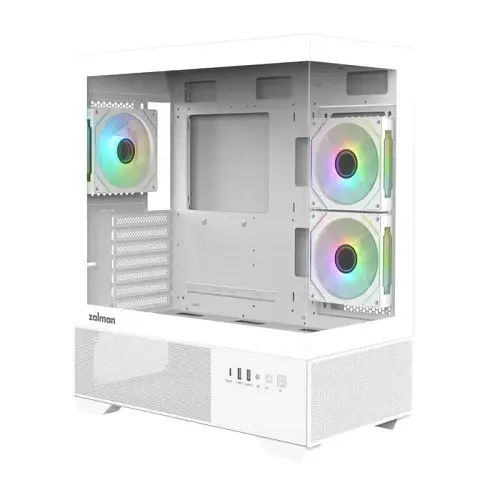 Корпус Zalman Chronix V2, White, Mid Tower, без БЖ, для ATX / Micro ATX / Mini ITX, 1xType-C / 1xUSB 3.0 / 1xUSB 2.0, макс. CPU - 165 мм / VGA - 410 мм, 3x120 мм RGB (reversed), бічна панель із загартованого скла
