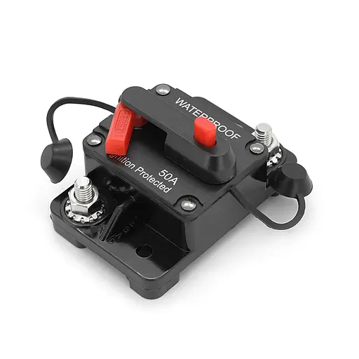 Автоматичний вимикач запобіжник однополюсний постійного струму 12-48V GG-CB5 Waterproof 50A - фото 2